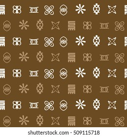 seamless pattern with adinkra symbols for your design