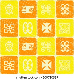 seamless pattern with adinkra symbols for your design