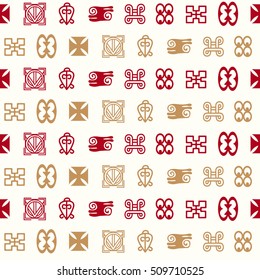 seamless pattern with adinkra symbols for your design