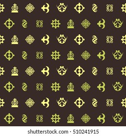 seamless pattern with adinkra symbols for your design