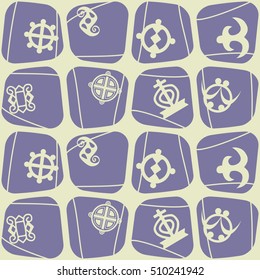 seamless pattern with adinkra symbols for your design