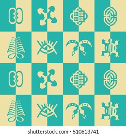 seamless pattern with adinkra symbols for your design