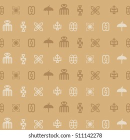seamless pattern with adinkra symbols for your design