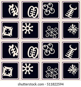 seamless pattern with adinkra symbols for your design