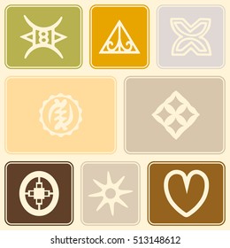 seamless pattern with adinkra symbols for your design
