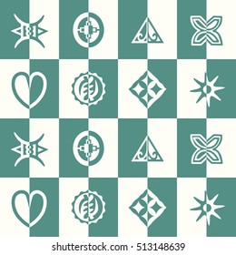 seamless pattern with adinkra symbols for your design