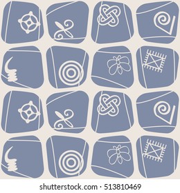 seamless pattern with adinkra symbols for your design