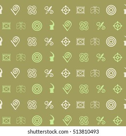 seamless pattern with adinkra symbols for your design