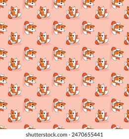Seamless pattern of adorable animals with tiny icon on the bus background. Diamond shape. Crocodile, dog, bear, pig, rabbit hand drawn. Kawaii Vector Illustration