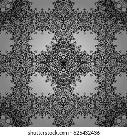 Seamless pattern for adult coloring book. Zentangle style. Ethnic, floral, retro, doodle, vector, tribal design element. Gray background. Floral doodle.