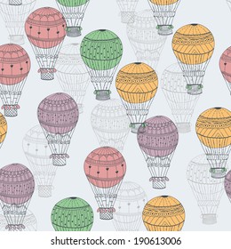 Seamless pattern aerostat Vector eps10