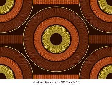 seamless pattern of african abstract circle beautiful, neat lines and  curves, abstract art and background, fashion artwork for print, vector file eps10.