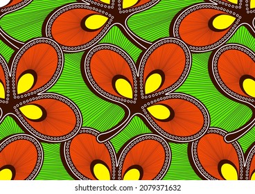 seamless pattern of african abstract flower beautiful, neat lines and  curves, abstract art and background, fashion artwork for print, vector file eps10.