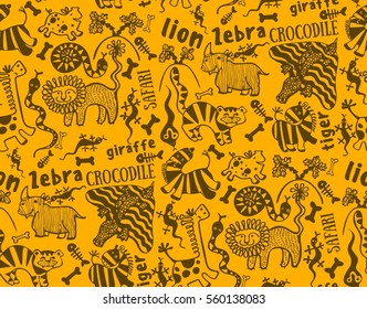 seamless pattern of African animals