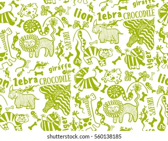 seamless pattern of African animals