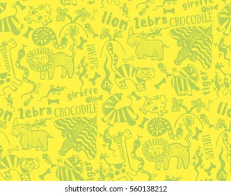 seamless pattern of African animals