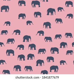 Seamless pattern with african elephants