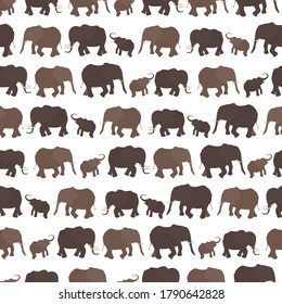 seamless pattern of african elephants family for nursery or little kids clothing