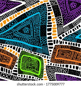 seamless pattern of african motifs