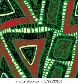 seamless pattern of african motifs