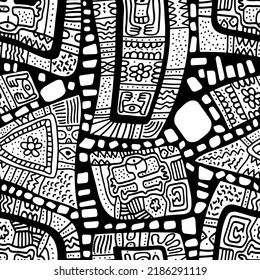 seamless pattern of african motifs