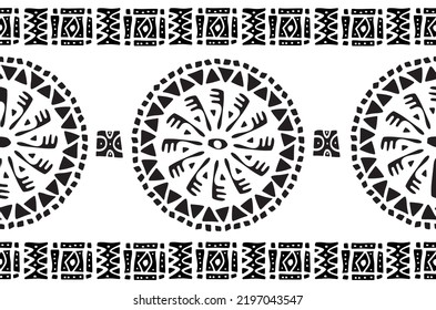 seamless pattern of african motifs