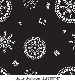seamless pattern of african motifs