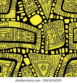 seamless pattern of african motifs