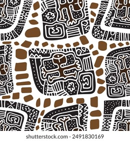 seamless pattern of african motifs