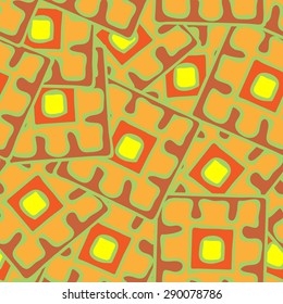 Seamless pattern in African style, in brown and yellow tones