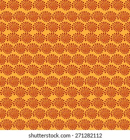 Seamless pattern in African style on a yellow background.