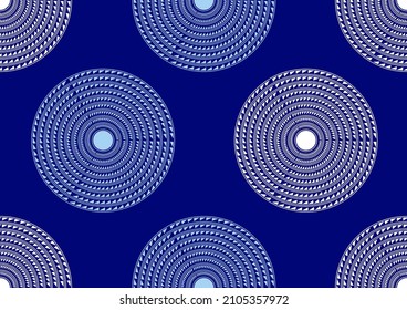 seamless pattern of african textile art, circle abstract image and background, fashion artwork for print, vector file eps10.
