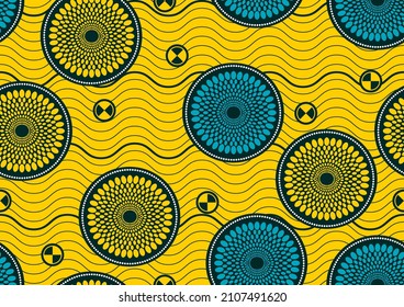 patrón sin fisuras de arte textil africano, imagen y fondo abstracto en círculo, arte de moda para impresión, archivo vectorial eps10.