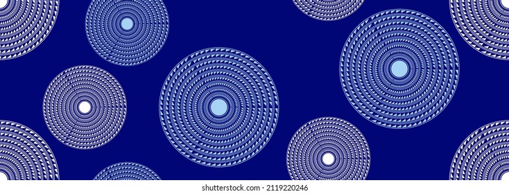 seamless pattern of african textile art, circle abstract image and background, fashion artwork for print, vector file eps10.