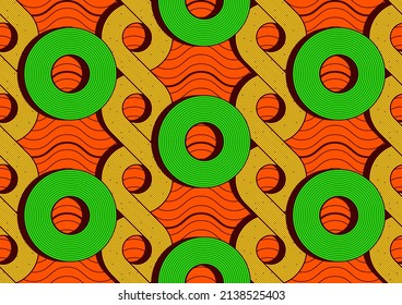 patrón sin fisuras de arte textil africano, imagen y fondo abstracto en círculo, arte de moda para impresión, archivo vectorial eps10.