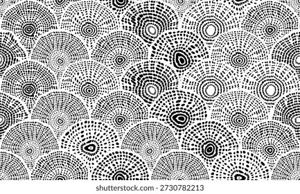 Patrón sin fisuras del arte textil africano, Imagen abstracta del círculo y fondo, ilustraciones de la moda para la impresión, archivo del Vector . Ornamento tribal sobre fondo superpuesto