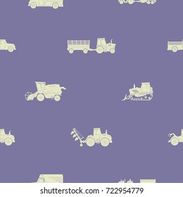 Seamless pattern with agricultural machinery for your design