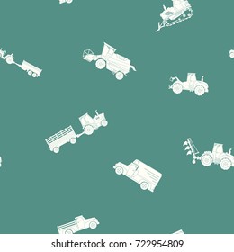 Seamless pattern with agricultural machinery for your design