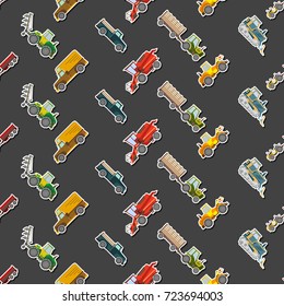 Seamless pattern with agricultural machinery for your design