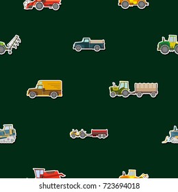 Seamless pattern with agricultural machinery for your design