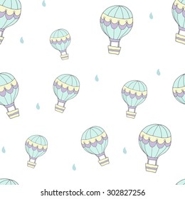 Seamless pattern with air balloons