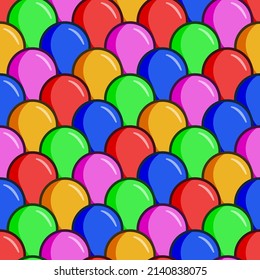 Seamless pattern with air balloons in cartoon style for wallpapers, kids textile, cards, stationery, wrapping