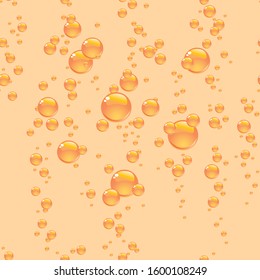 Seamless pattern of air bubbles in fizzy drink