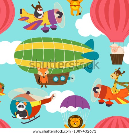 seamless pattern with air transports