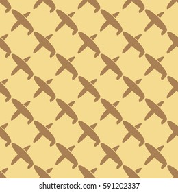 Seamless pattern of aircraft planes in the sky. Can be used for wallpaper, fabrics, packaging.