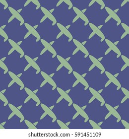 Seamless pattern of aircraft planes in the sky. Can be used for wallpaper, fabrics, packaging.