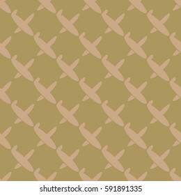 Seamless pattern of aircraft planes in the sky. Can be used for wallpaper, fabrics, packaging.