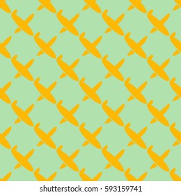 Seamless pattern of aircraft planes in the sky. Can be used for wallpaper, fabrics, packaging.