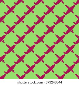 Seamless pattern of aircraft planes in the sky. Can be used for wallpaper, fabrics, packaging.