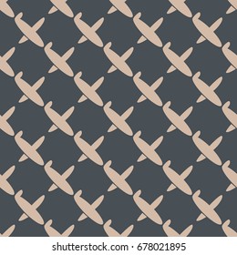 Seamless pattern of aircraft planes in the sky. Can be used for wallpaper, fabrics, packaging.
